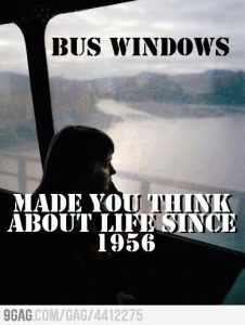 Táj a busz ablakában