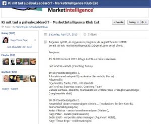 A MarketIntelligence Facebook-eseménye